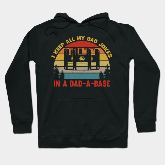 Retro Vintage Sunset Funny Dad Jokes Nostalgia Humor Hoodie by Graphic Monster